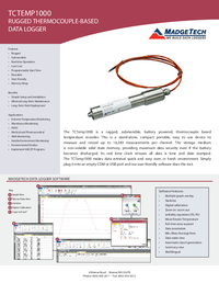 Thumbnail of document Data Sheet - TCTemp1000 Data Logger